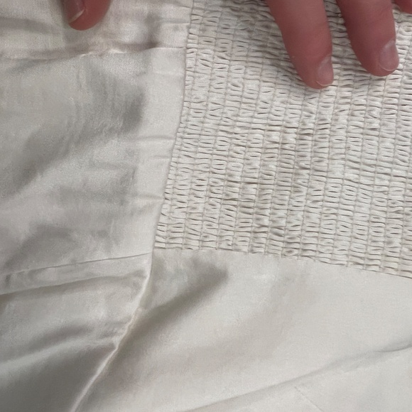 Adorable Satin Off-White Mini Dress - Picture 3 of 5